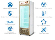 Congelador vertical moderado doble de la puerta de la exhibición del escaparate de cristal del refrigerador