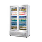 Refrigerador de cristal de enfriamiento de la exhibición de la puerta de la fan vertical del supermercado