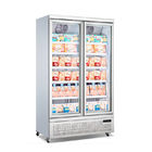 Refrigerador vertical de la exhibición de las puertas de cristal triples comerciales del congelador 4