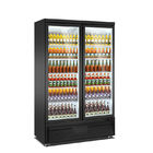 Verticalmente refrigerador vertical de la bebida puertas de la vitrina de cristal del refrigerador de 2