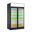 Los refrigeradores de la exhibición del supermercado doblan el refrigerador vertical de la bebida de la bebida de la puerta del refrigerador de cristal de la cerveza