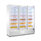 Escaparate refrigerado de cristal vertical de la bebida del refrigerador 3 de las puertas del refrigerador comercial de la exhibición