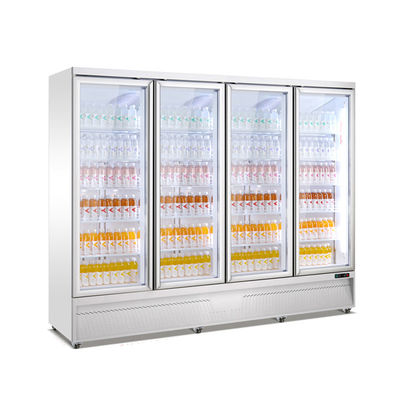 Refrigerador de cristal de la exhibición de la bebida de la puerta 4 verticales comerciales para las bebidas