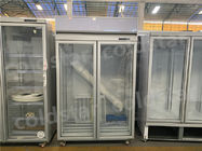 Congelador de cristal doble de la exhibición de la puerta del refrigerador comercial con el tablero del ANUNCIO