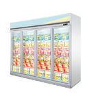 Congelador de cristal de congelación de las puertas de la vitrina 4 de la carne vertical comercial