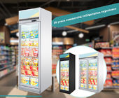 Congelador de cristal vertical de las puertas del equipo de refrigeración del supermercado 400L con el sistema de enfriamiento de la fan