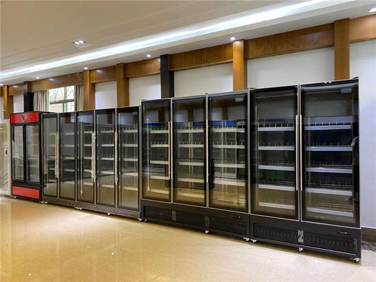 Refrigerador de cristal del refrigerador de la cerveza de la exhibición de la puerta del escaparate vertical comercial