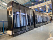 Refrigerador vertical de la exhibición de las puertas de cristal comerciales de la barra 3