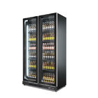 Refrigerador de cristal doble comercial de la exhibición de la botella de la bebida de la energía del ultramarinos del supermercado del refrigerador de la cerveza de la puerta