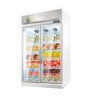 Congelador de cristal doble de la exhibición de la puerta del refrigerador comercial con el tablero del ANUNCIO