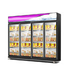 Congelador vertical refrigerado del escaparate del helado de la comida congelada de las puertas dobles