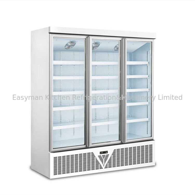 Refrigerador de cristal de la exhibición de la comida congelada del congelador de las puertas del control numérico con el enfriamiento de la fan