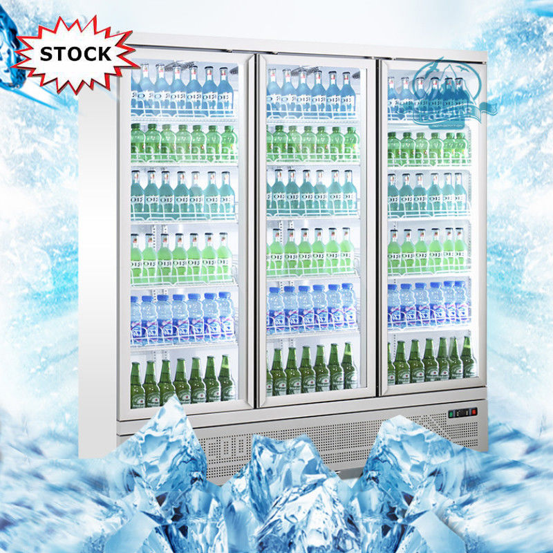 Escaparate de cristal del refrigerador de la puerta del refrigerador 1500L de la exhibición del refresco del compresor R290 de Embraco
