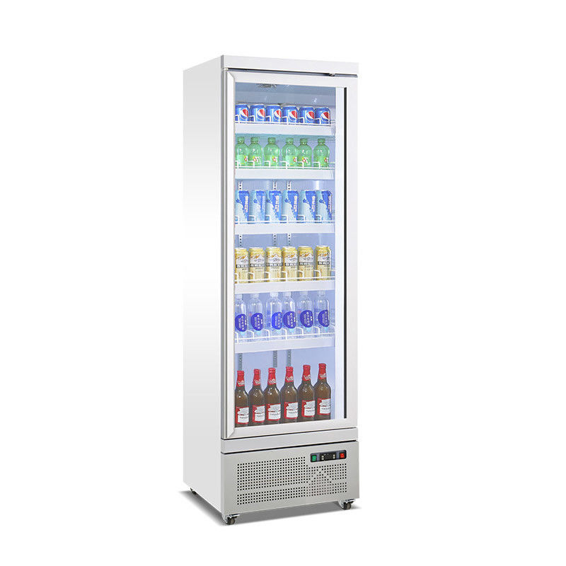 La puerta de cristal bebe la cerveza del refresco del refrigerador refrigeró refrigerador vertical de la puerta de los refrigeradores de la exhibición el solo