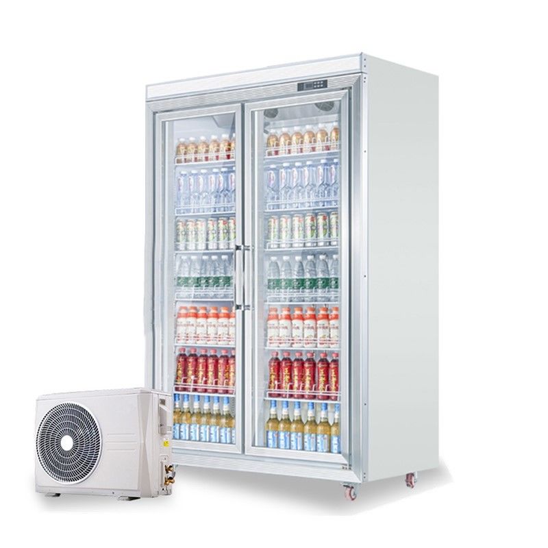 Refrigerador de la exhibición del compresor de la fractura del supermercado con la puerta de cristal de la capa doble