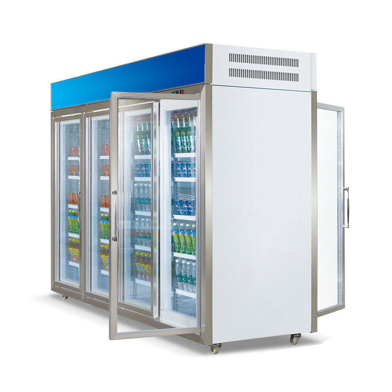 Refrigerador y congelador fríos de la bebida de la puerta de cristal del refrigerador de la exhibición de la bebida de Front And Rear Open Type del colmado