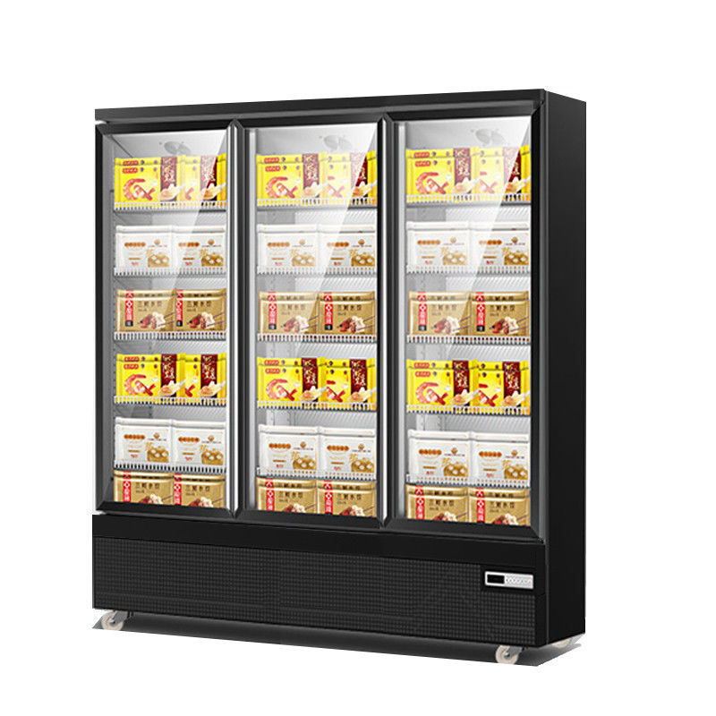 Congelador vertical de 3 puertas para la exhibición del helado