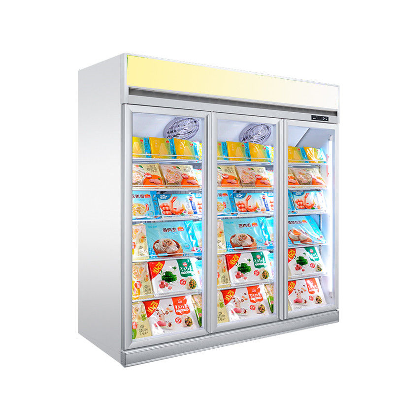 1-2-3-4 congelador de cristal de la puerta que coloca el escaparate refrigerado