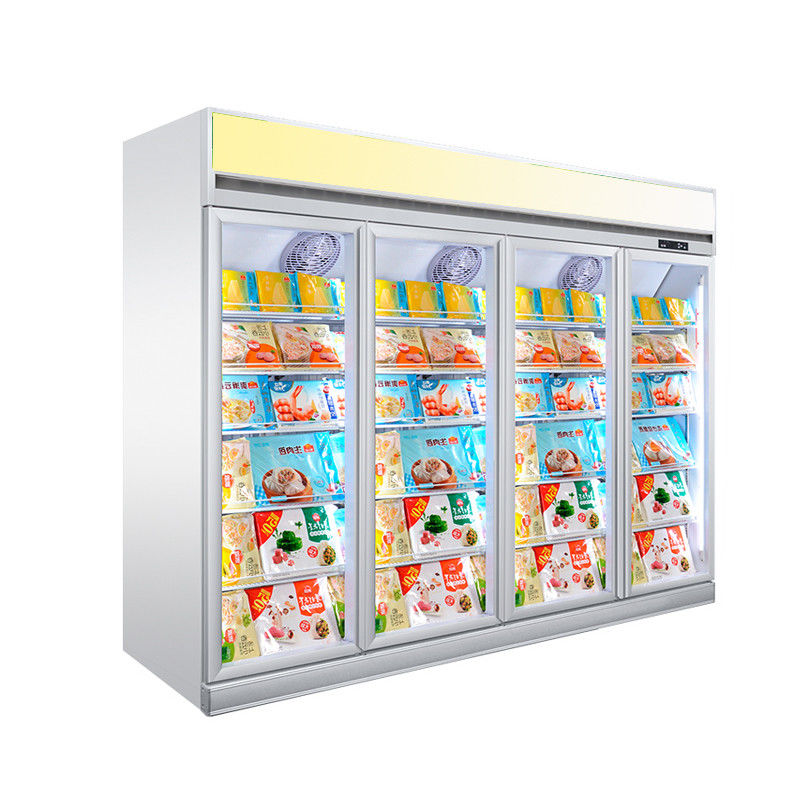 Refrigerador comercial y congelador de la puerta de cristal vertical de la refrigeración