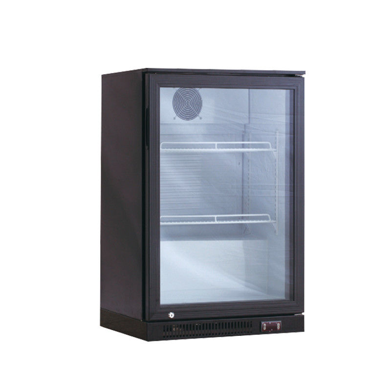 Refrigerador comercial con bisagras sola puerta de la exhibición de la cerveza del negro del refrigerador de la barra