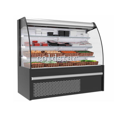 Un refrigerador más fresco del almacenamiento de la exhibición de la refrigeración de la comida de la cortina de aire de Front Open Vertical del supermercado