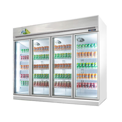Refrigerador de cristal comercial de la exhibición de la bebida de 4 puertas con el regulador de temperatura de Digitaces