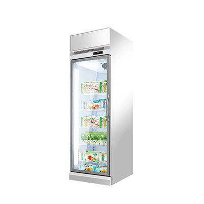 Congelador de cristal vertical de las puertas del equipo de refrigeración del supermercado 400L con el sistema de enfriamiento de la fan