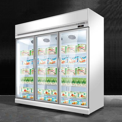 -22 los grados avivan el congelador de cristal triple vertical de enfriamiento de la exhibición del helado de la puerta